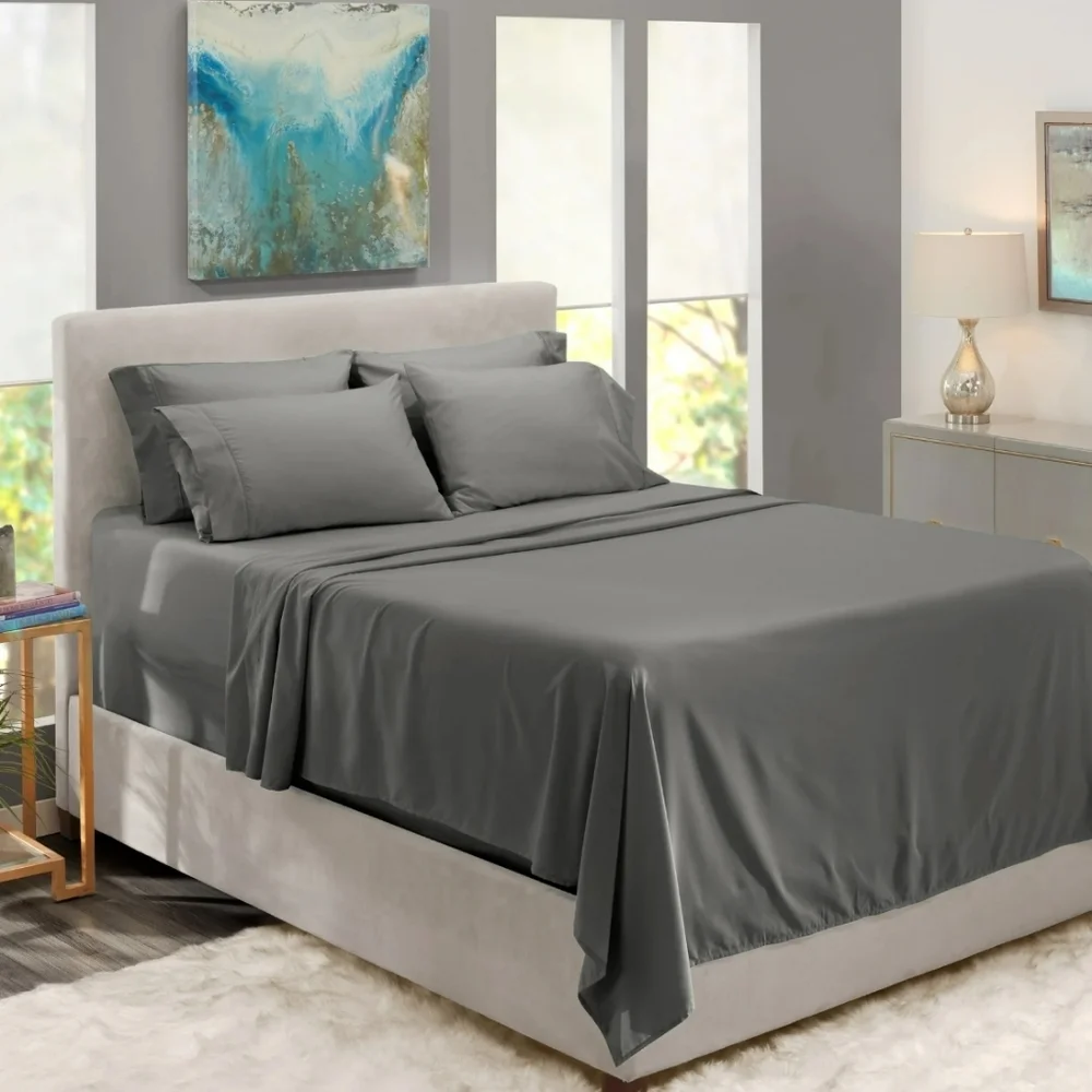 New Luxury Soft Microfiber Extra Deep Pocket 6 Piece Bed Sheets Set